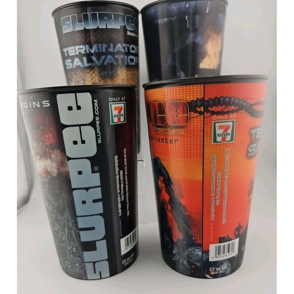 Terminator Salvation 7-Eleven 7-11 2009 Movie Slurpee Lenticular Cup Set 4/22oz - Picture 2 of 15